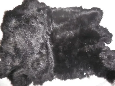 10 X15  BLACK Rabbit Skin Hide Pelt Craft #059 • $14