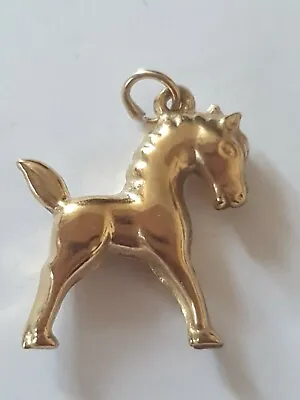 9ct Yellow Gold Vintage Horse Pendant @ • £105