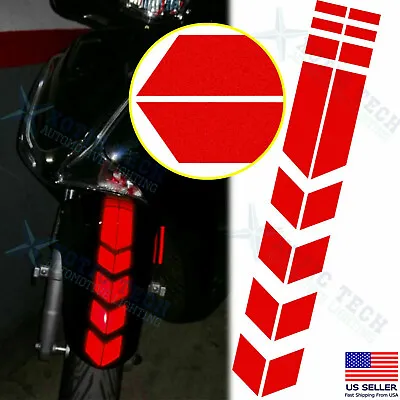 1pcs Red Motorcycle Front Fender Reflective Vinyl Racing Stripe Decal Stickers • $9.49