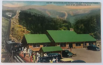 Postcard - MT. WASHINGTON COG RAILWAY NEW MARSHFIELD HOUSE N.H. - 1943 Free S/H • $4