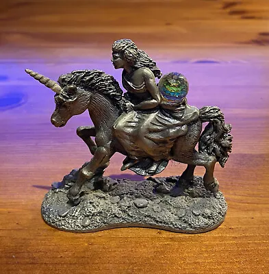 Myth And Magic Tudor Mint Unicorn Rider Figure • £12
