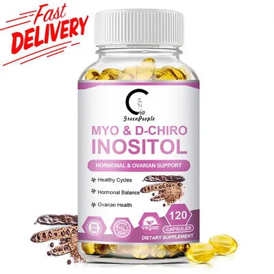 Myo & D-Chiro Inositol Plus 120ct Women Hormone Support Manage Stress • £14.79