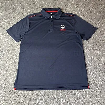 UCONN Huskies Shirt Mens Large Navy Blue Short Sleeve Colosseum Golf Polo NCAA L • $14.43