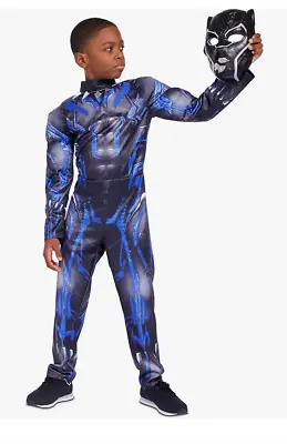 Marvel Black Panther Light Up Costume For Boys Size  9/10 Padded Shoulders Chest • $13.99