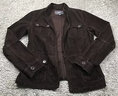 VTG Mexx Womens Jacket Size 12 Brown Corduroy Button-Up Long Sleeve Pockets • $18.74