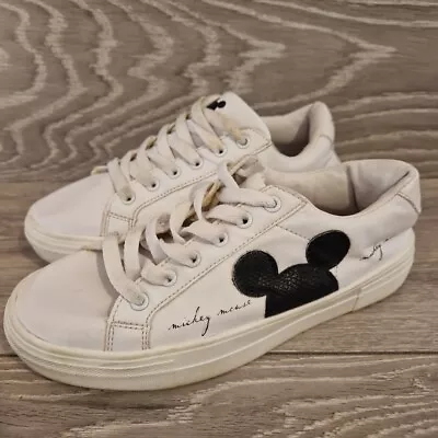 Disney Mickey Mouse Court Character Sneaker Shoes White Trainers Size 36 UK 3.5 • £19.95