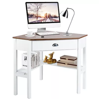 Corner Computer Desk Laptop Writing Table Workstation W/ Drawer & Shelves • $122.95