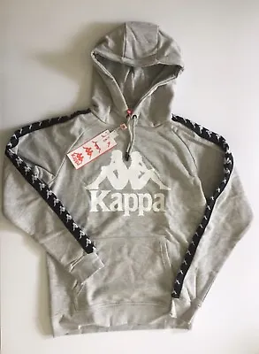 KAPPA Men’s Hoodie Cotton Grey White Black Jacket Banda Hurtado Slim Fit Size L • $49.99