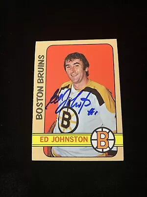 1972 Topps Signed Ed Johnston #13 Bruins Goalie EX-NM Vintage JSA Auth FREE SHIP • $9.95