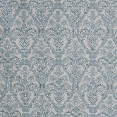 Damask Style Siena Teal Fabric 140cm Cotton Blend Classic Curtains Blinds • £1.79