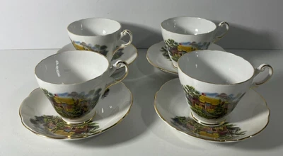 £13.99 • Buy Set Of 4 Regency Bone China Tea Cups With Saucers ( L111)