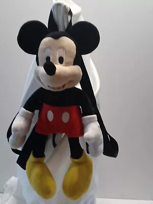 Disney Mickey Mouse Kids Backpack-Stuffed Plush Toddler Zippered. (Small Pocket) • $15