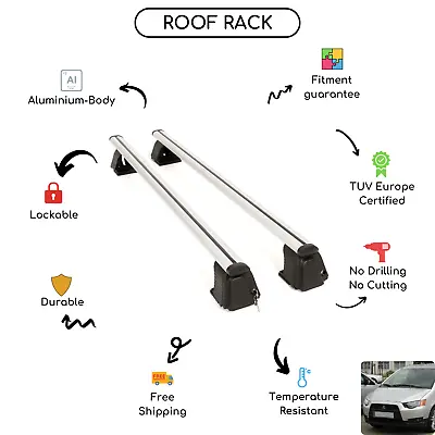 Bare Roof Rack Cross Bars Set For Mitsubishi Colt VII (Z30) 2004 - 2012 • $180.41