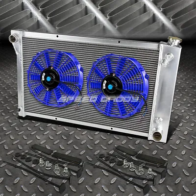 3-row Aluminum Radiator+2x 9  Fan Blue For 67-72 Chevy C/k C10/c20/k10/k20 Truck • $135.88