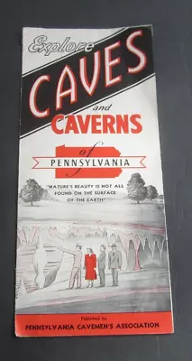 Old Vintage 1950's - EXPLORE CAVES And CAVERNS Of PENNSYLVANIA - Travel Brochure • $4.99