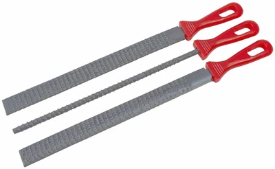£5.25 • Buy 3pc RASP FILE SET ROUND FLAT HALF ROUND WOOD  FILLING CRAFTS DIY CARPENTRY