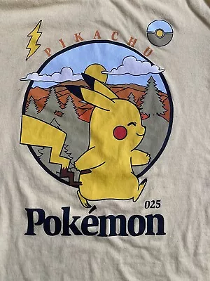 Pokemon Boys' Pikachu Outdoor Vintage Post Card Youth Graphic T-Shirt Size M 7/8 • $2.99
