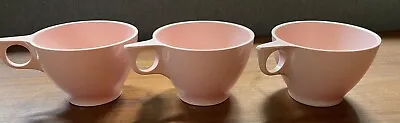 Vintage Debonaire Pink Melmac Dinnerware Coffee Tea Mug/Cup Set Of 3 • $11.99