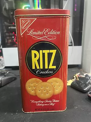 Vintage Limited Edition Nabisco Ritz Cracker Tin 1986  16oz  Red Collectible Tin • $5