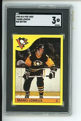 SGC 3 Mario Lemieux 1985 OPC Box Bottom #1 Rookie RC Beautiful Card Penguins • $379