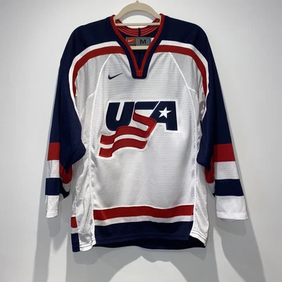 £49 • Buy Very Retro Team USA Nike Ice Hockey Jersey NHL Medium White Blue Red