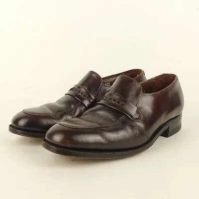 Vtg Florsheim Shoes Mens 7E Brown Leather Slip On Loafer Casual Dress Comfort • $18.74