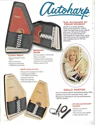 Vtg 1996 Dolly Parton  In Oscar Schmidt Guitar/autoharp Brochure! W/price Sheet! • $43.99