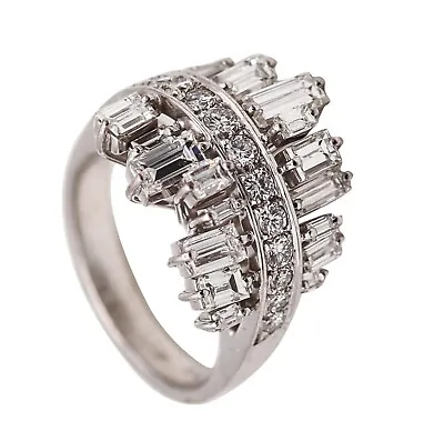 H. Stern Cluster Cocktail Ring In 18Kt White Gold With 2.85 Ctw In Diamonds • $8985