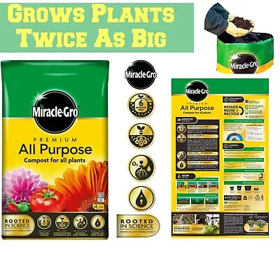 Miracle Gro All Purpose Plants Feed Growing Soil Compost Garden Planting 40L UK • £13.49