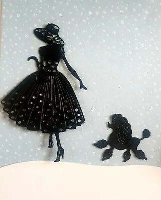 Lady Walking Poodle Silhouette Die Cuts Paper Crafts Card Making (9) • £2.98