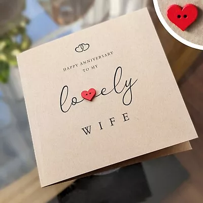 £3.50 • Buy Wife Anniversary Card, Romantic 1st 2nd 3rd 10th Anniversary Card For Wife