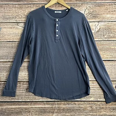 Buck Mason Shirt Mens Medium Gray Henley Long Sleeve Tee • $17.99