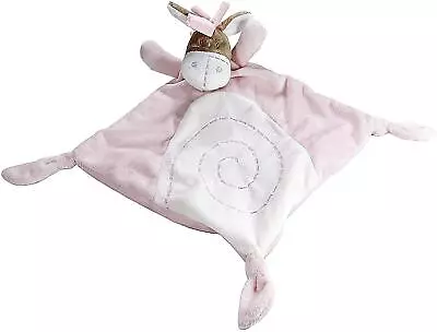 Baby Girl Comfort Blanket Security Blankie Comforter Pink Plush Donkey Soft Toy • £11.99