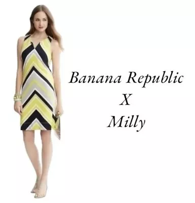 Banana Republic Milly Collection Sleeveless Chevron Stripe Dress SIZE 12 • $15