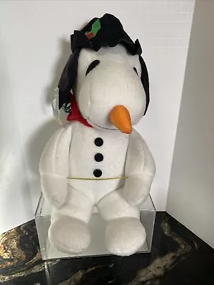 C Vintage Snowman Snoopy Carrot Nose Christmas Stuffed Plush W/Tag • $9.99