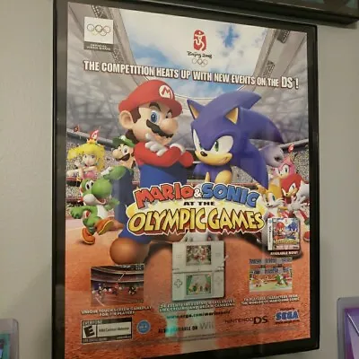 FRAMED 2008 Mario And Sonic The Hedgehog Olympic Games Wii Video Game Wall Art • $29