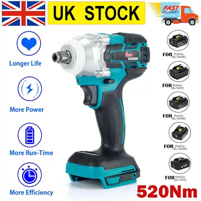 520Nm Cordless Impact Wrench 1/2  Brushless Driver Body For Makita 18V Battery • £19.85