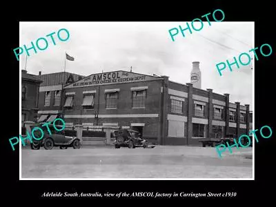 OLD POSTCARD SIZE PHOTO OF ADELAIDE SA VIEW OF THE AMSCOL MILK FACTORY C1930 • $7