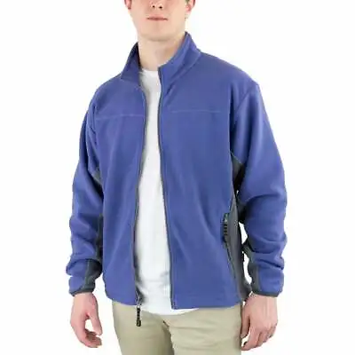 River's End Microfleece Jacket Mens Blue Casual Athletic Outerwear 8097-RIB • $12.99