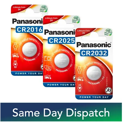 Panasonic CR2032 CR2025 CR2016 3V Coin Cell Lithium Batteries - Pack Of 1 • £2.99