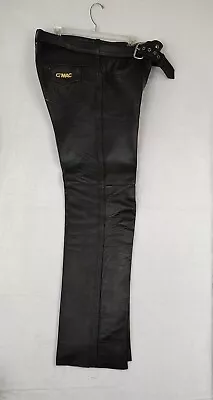 Vintage Gmac Pants Mens 38x34 Black Leather Motorcycle Lined Boot Fit Biker Y2k • $120