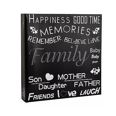 Large Black Text Cover Ring Binder Photo Album For 500 Photos 4 X 6'' • £19.99