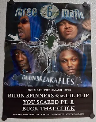 Three 6 Mafia – Da Unbreakables 18x24 Original Promotional Poster 2003 • $145