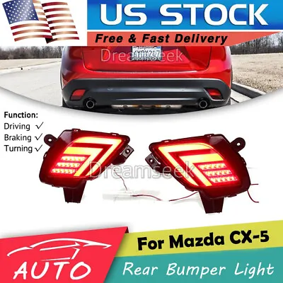 For Mazda Cx-5 Cx5 2013-2016 Red Led Rear Bumper Tail Light Brake Turn Signal • $71.24
