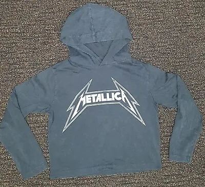 Metallica Grey Hooded Longsleeve Cropped • £21.99