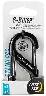 Nite Ize 3-Pack S-Biner Stainless Steel Dual Carabiner #3 - Black/S.S. • $11.54