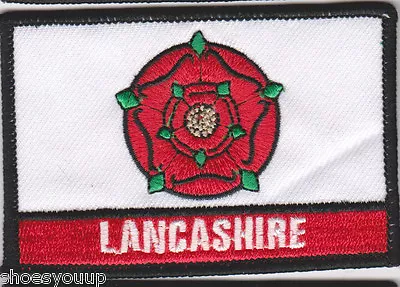 Lancashire County Red Rose Oblong Embroidered Patch Badge • £5.99