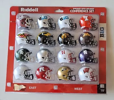 Riddell Big TEN  Revolution Pocket Pro Football Helmet Set • $45.78