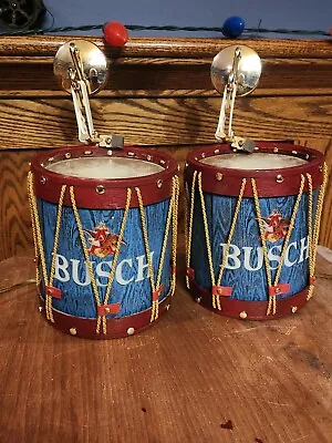 Busch Beer Drum Wall Sconce Light Up Signs -Vintage Antique Cool! - Pair Of Them • $125