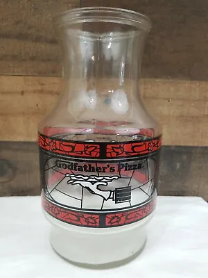 Vintage 1970's Coca Cola Coke Godfathers Pizza USA Stained Glass Pitcher • $9.95